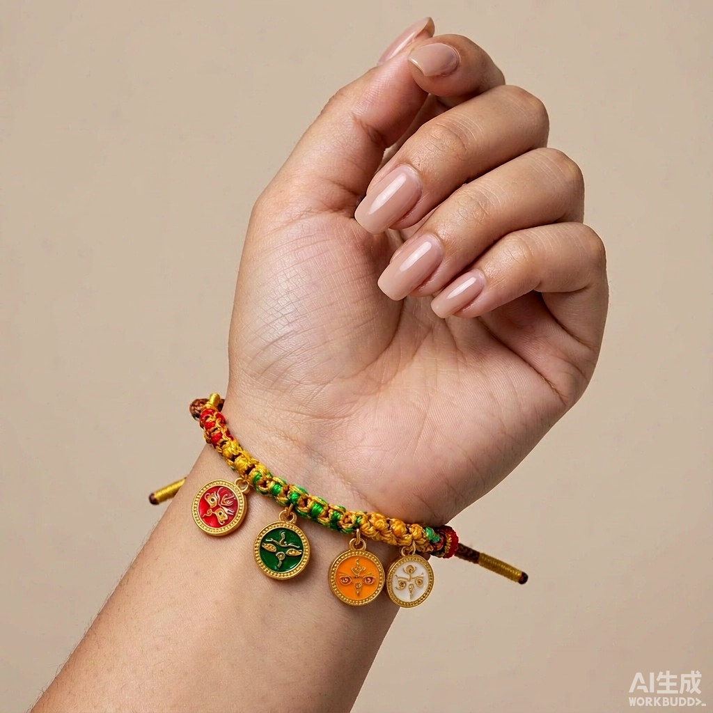 Colorful Braided Cord Bracelet with Round Charms