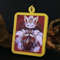 Nine-Tailed Fox Spirit Gold Amulet Pendant