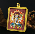 Four-Armed Avalokiteshvara Gold Amulet Pendant